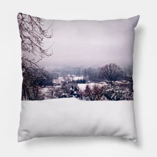 Snowy landscape photography Pillow