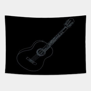 Classic guitar lineart Tapestry