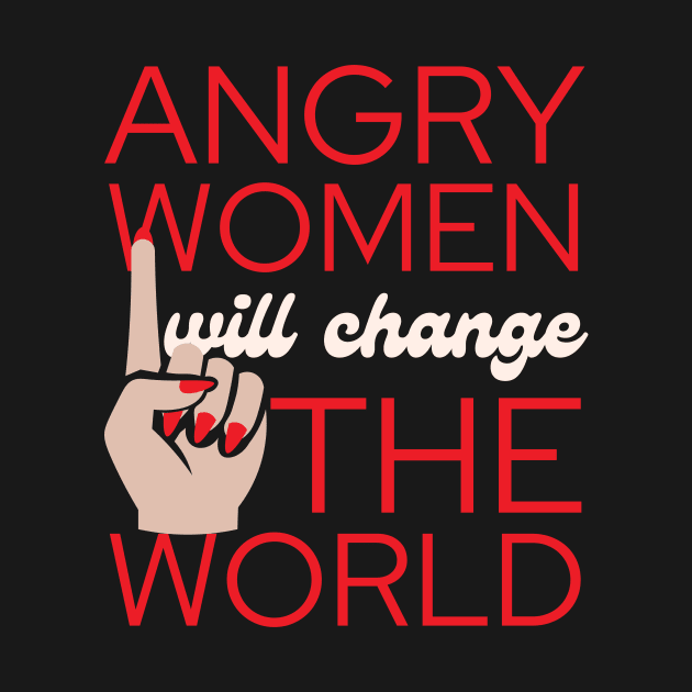 Angry Women Will Change The World Red Nail Polish Design by pingkangnade2@gmail.com