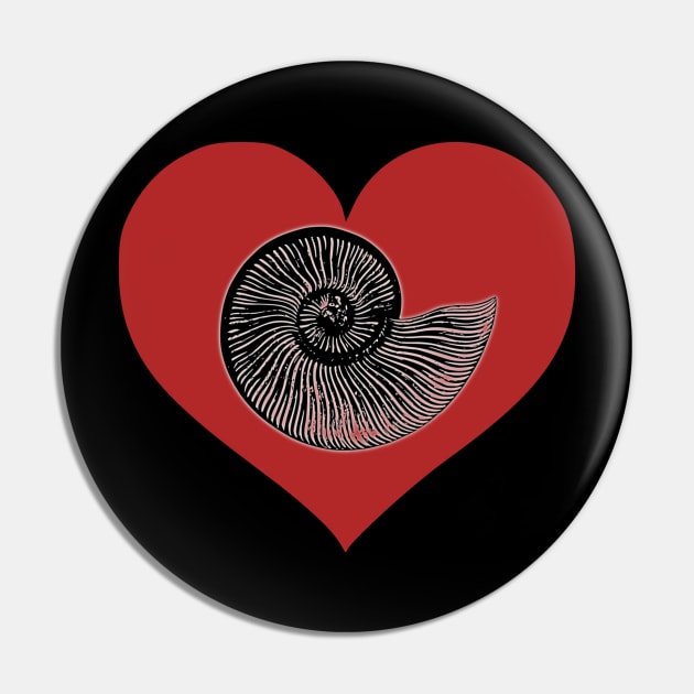 Love Ammonite Pin by Celtic Morrigan