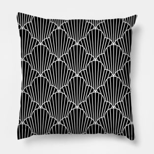 Art Deco Pattern No 31 - Black and White Pattern Pillow