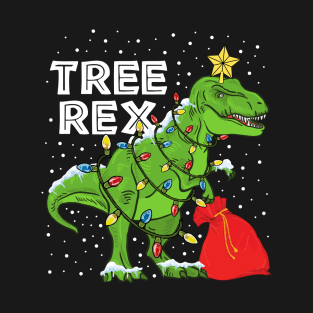 Tree Rex Christmas Dinosaur gift T-Shirt