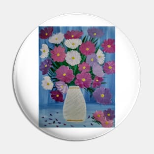 mixed flowers in a white vase Pin