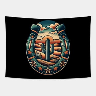 american traditional horse shoe Tapestry