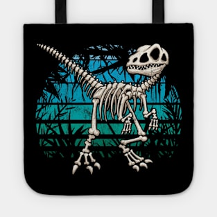 Skeleton Raptor Velociraptor Blue Jungle Dino Tote