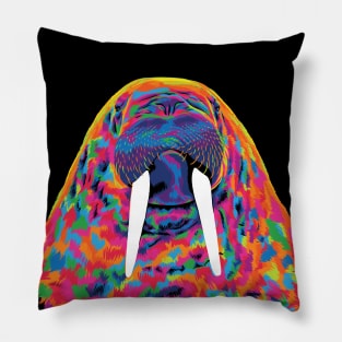 Rainbow Walrus Pillow