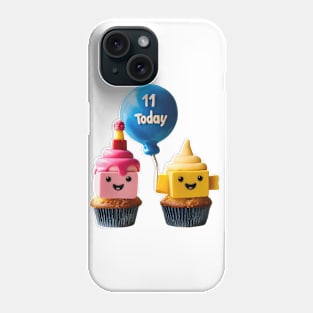 Birthday Celebration Cupcakes: 11 Today Phone Case