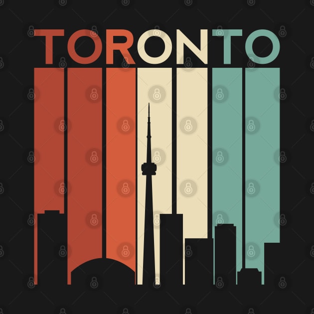 Toronto Canada Retro Skyline Maple Canadian Vintage City Montreal Quebec by Shirtsurf