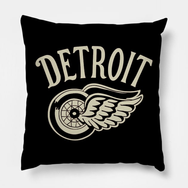 Vintage Detroit Red Wings Pillow by Jedistudios 