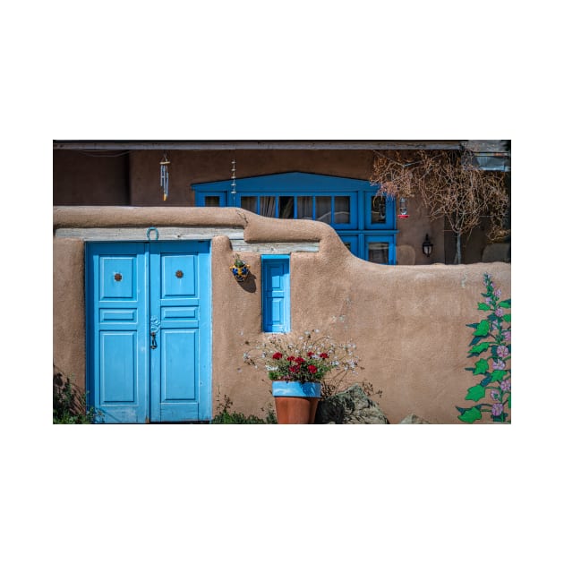 Blue Doors and Adobe Walls, Ranchos de Taos, New Mexico by Debra Martz by Debra Martz