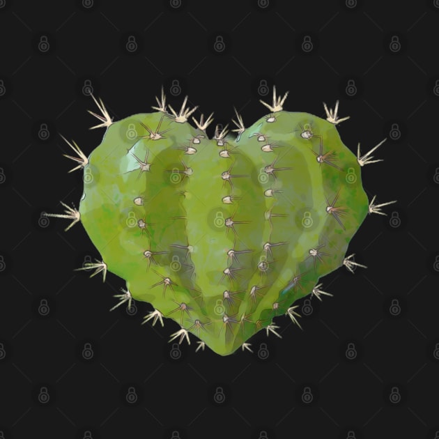 Cactus heart watercolor by Collagedream