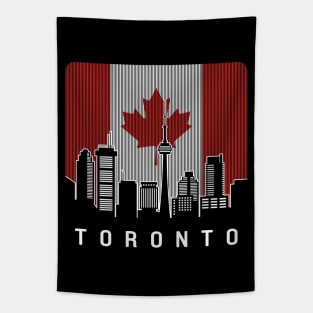 Toronto Canada Skyline Flag Tapestry