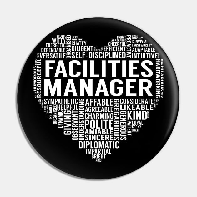 Facilities Manager Heart Pin by LotusTee