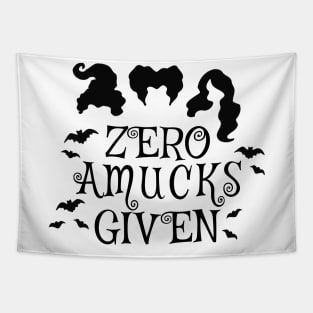 Zero Amucks Given Halloween Witches Tapestry