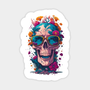 Skull Floral Magnet