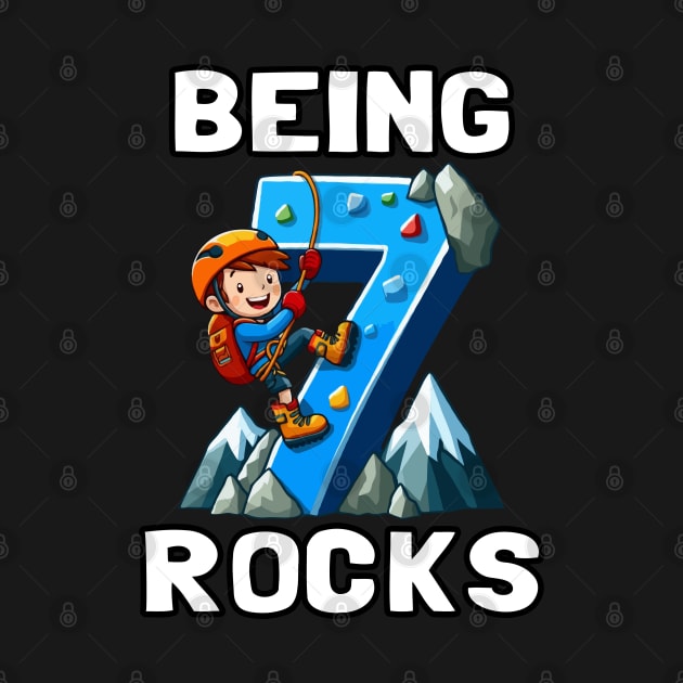 Kids 7 Year Old Rock Climbing , 7th Birthday by MoDesigns22 