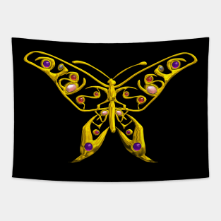 HYPER BUTTERFLY IN GOLD WITH GEMSTONES Tapestry