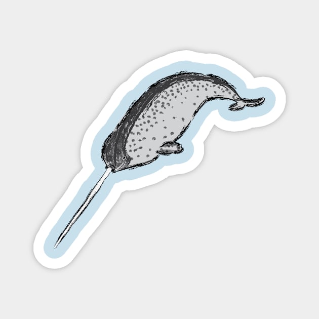 Artwork of a Narwhale I Magnet by JDHegemann