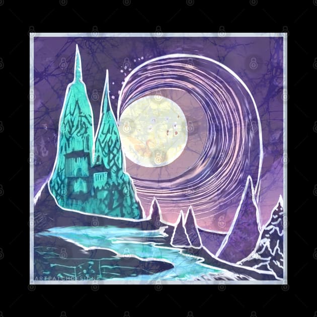 Moon Tree city in Batik Style by Aurora X