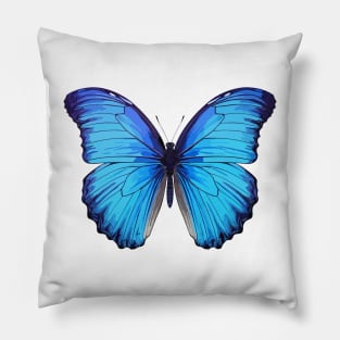 Blue Morpho Butterfly Pillow