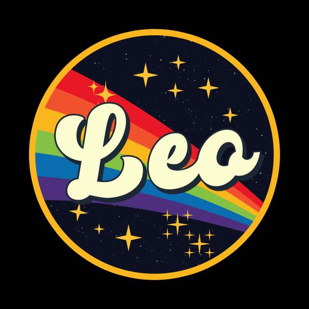 Leo // Rainbow In Space Vintage Style by LMW Art