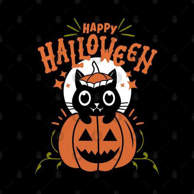 Happy Halloween - Pumpkin Cat by Curio Pop Relics