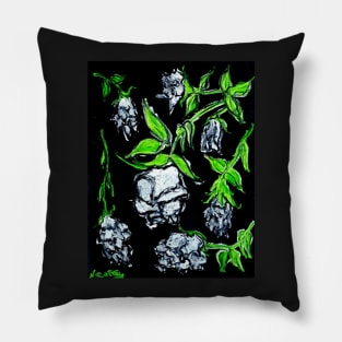 WHITE ROSES DIEING Pillow