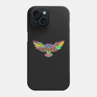 Iridescent prismatic luminescent owl Phone Case