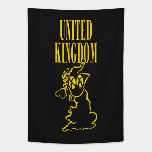 Grunge United Kingdom Happy Smiling Face Tapestry