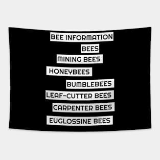 Bee information mining, bumblebees, carpenter, leafcutter, euglossine Tapestry