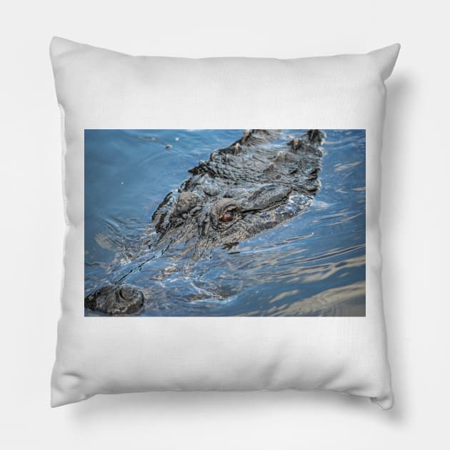 daddy alligator Pillow by KensLensDesigns