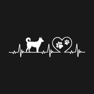 New Guinea Singing Dog Lover Heartbeat T-Shirt