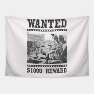 Wild West Retro Cowgirl Comic Book Wanted Poster Tapestry