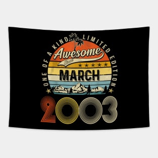 Awesome Since March 2003 Vintage 20th Birthday Tapestry