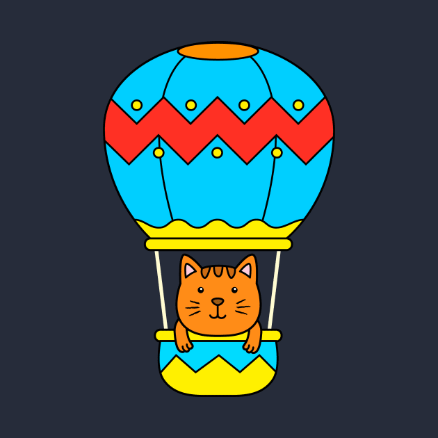 Cat in Hot Air Balloon by samshirts