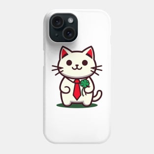 Cat Holding Shamrock for St Patricks Day Phone Case