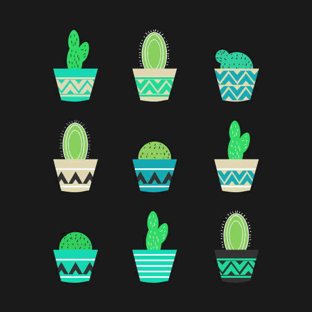 Potted cacti by CocoDes