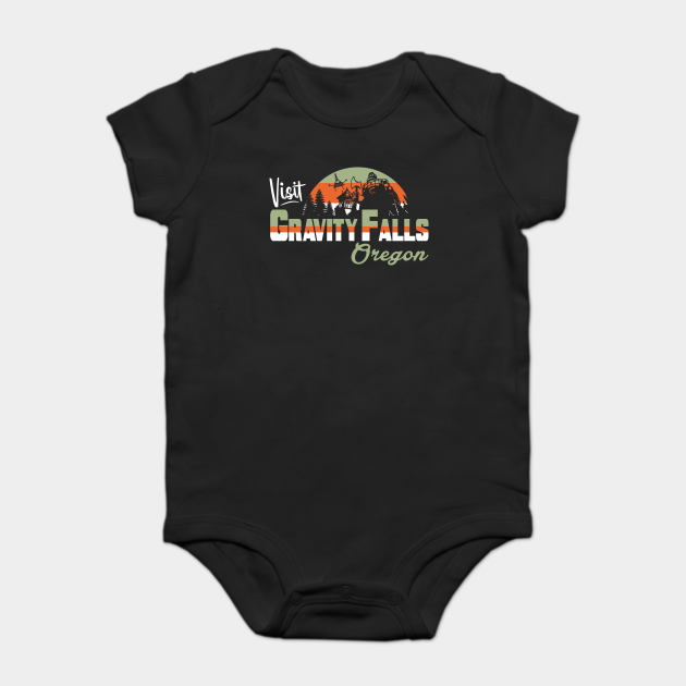 Visit Gravity Falls Baby Short Sleeve Bodysuits Cotton Toddler Onesies