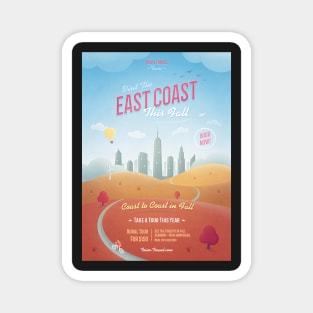 East Coast Retro Travel Poster Magnet