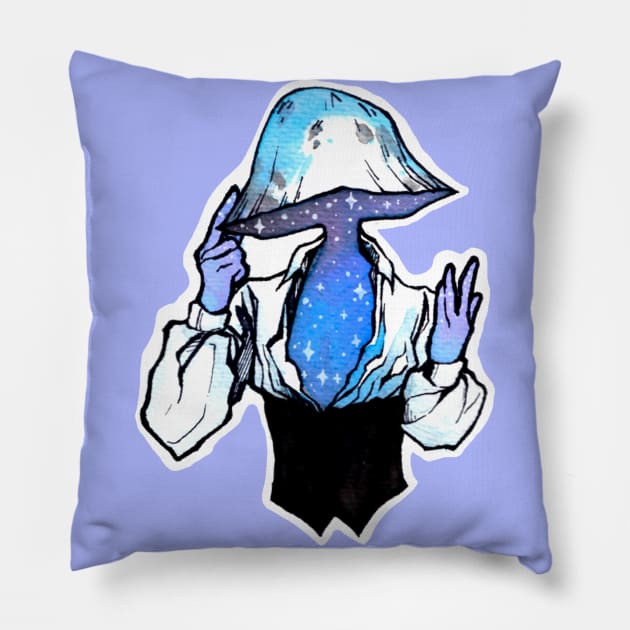 Mushroom Man Pillow by Art by Amara