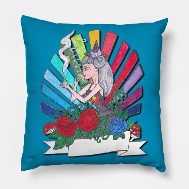 Rainbow Wicked Witch Pillow by JenStedman73