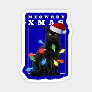 Funny Christmas cat Meowrry Xmas Magnet