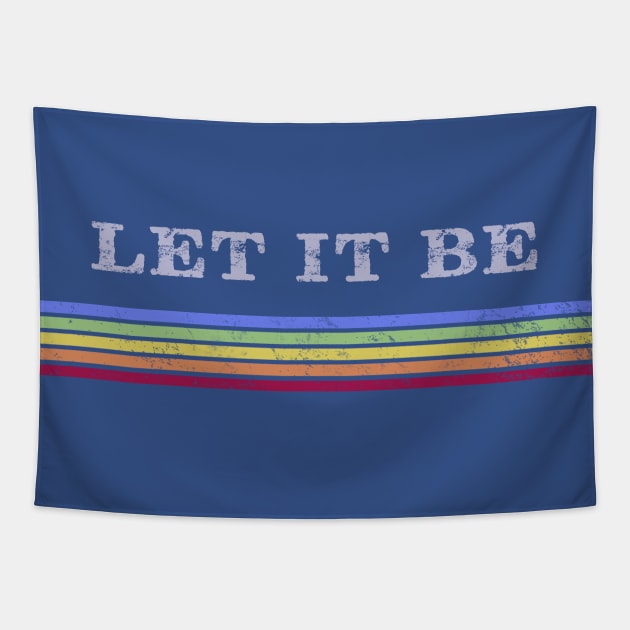 LET IT BE - RETRO STRIPES Tapestry by Jitterfly