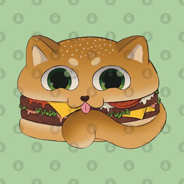 Cute Dog Cheese Burger Cartoon by Art by Biyan