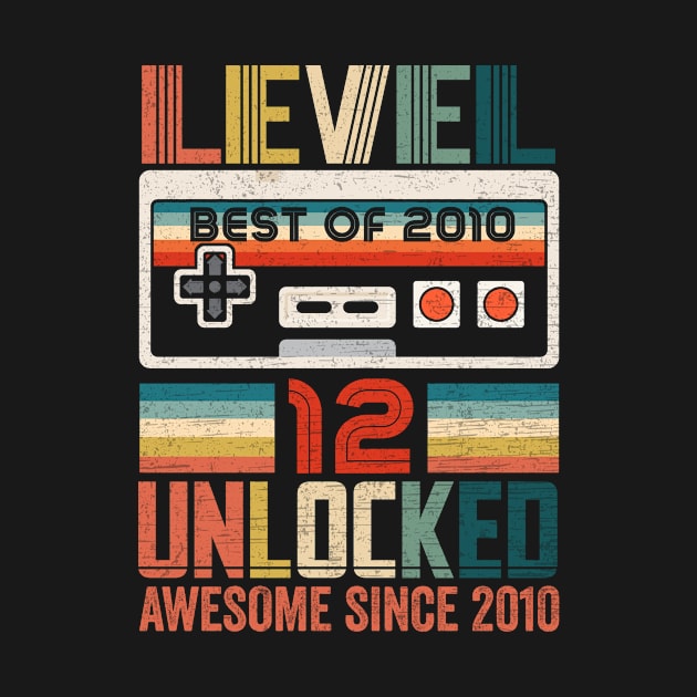 Vintage Level 12 Unlocked Video Gamer 12th Birthday by DanielHeresmo