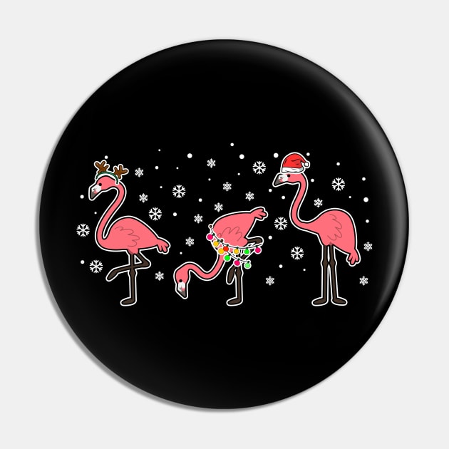 Funny Christmas Men Kids Women Flamingo Ugly Christmas Pin by KsuAnn
