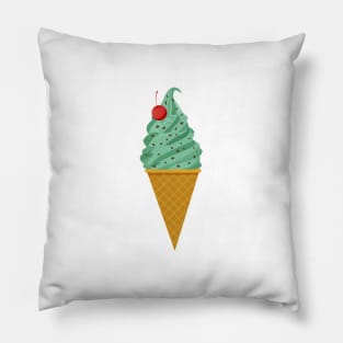 Mint Chocolate Ice Cream Cone Pillow