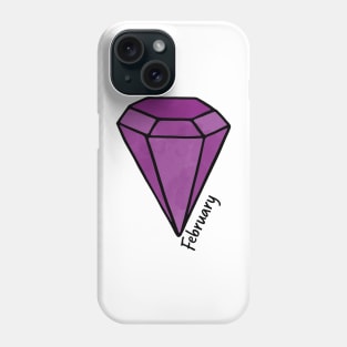 February Amethyst Birthstone Phone Case