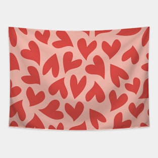 Seamless red hearts pattern Tapestry