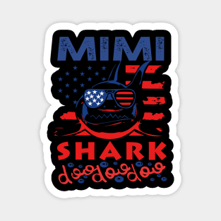 Mimi Shark American Flag July Of 4th Magnet